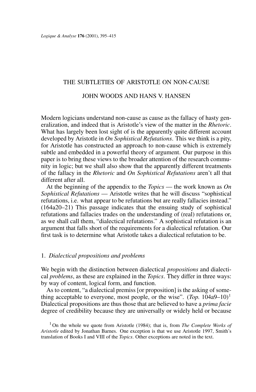 Page 395 the SUBTLETIES of ARISTOTLE on NON-CAUSE