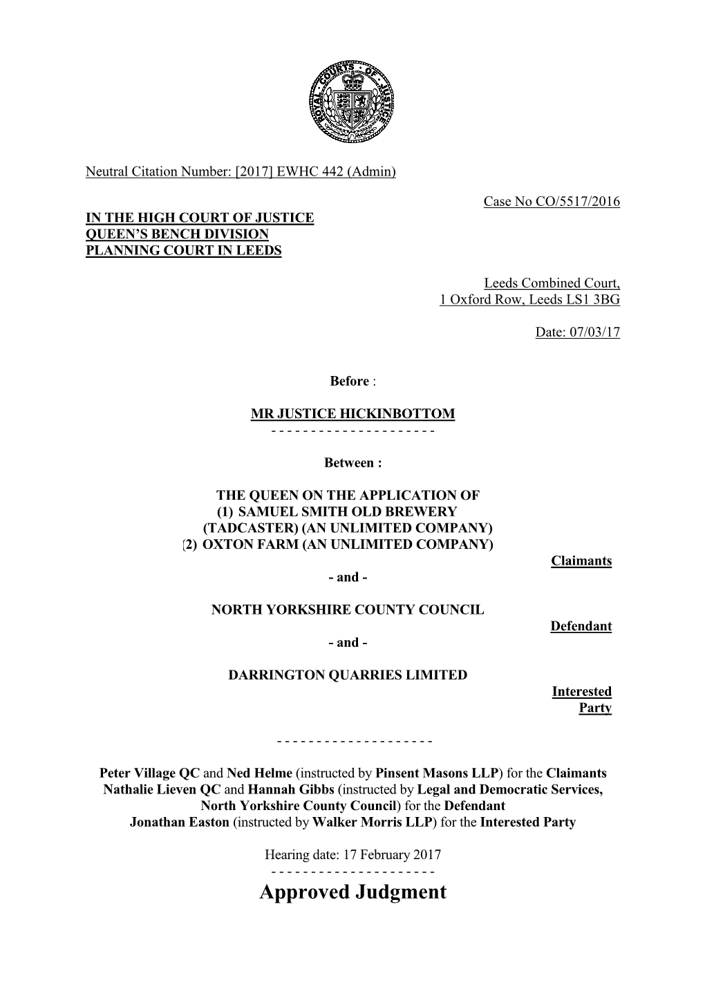 High Court Judgment Template