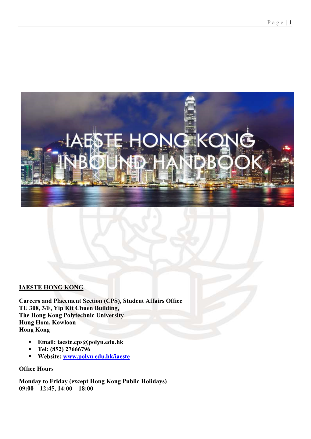 IAESTE HONG KONG Careers and Placement Section (CPS)