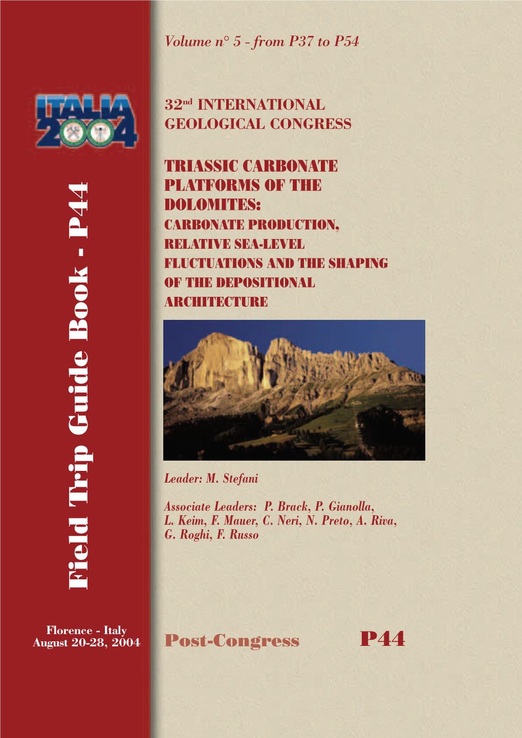 P44 Copertina R OK C August 20-28,2004 Florence -Italy Field Trip Guide Book - P44 G