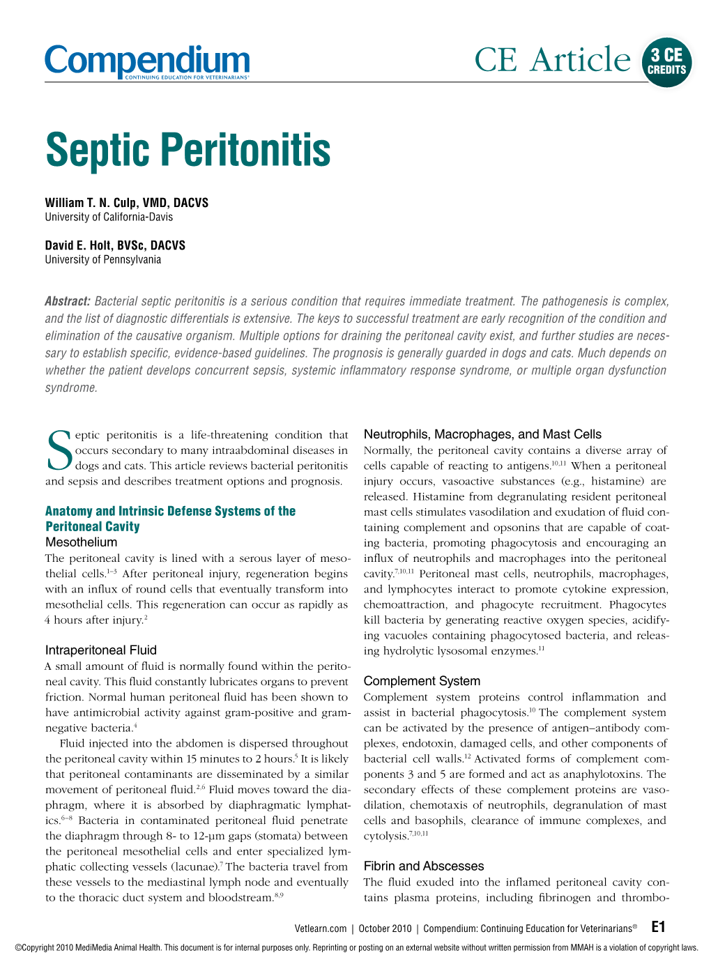 Septic Peritonitis