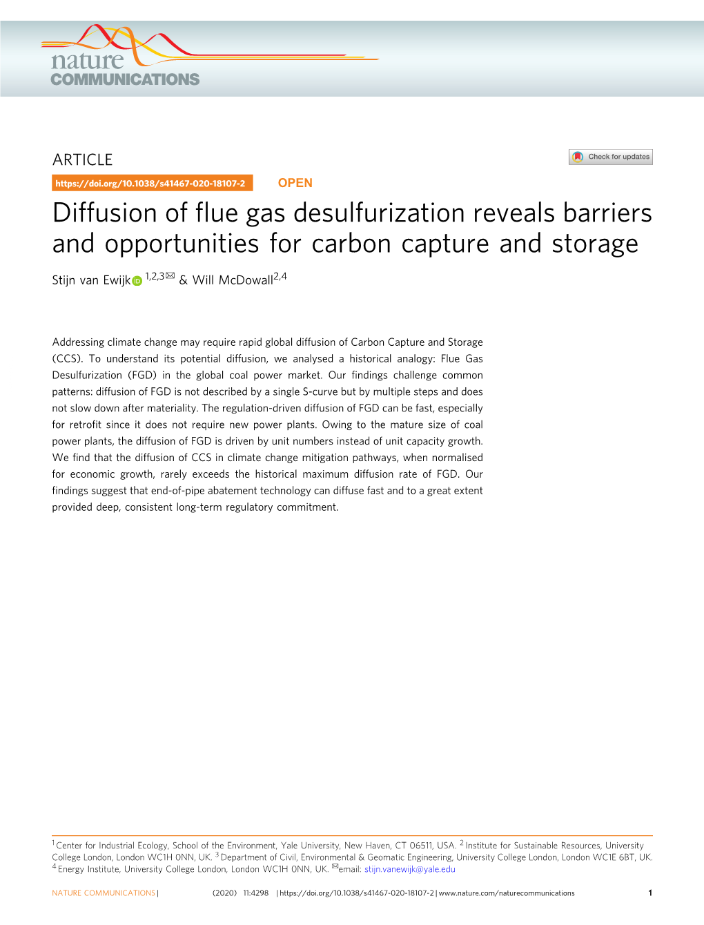 Diffusion of Flue Gas Desulfurization Reveals Barriers and Opportunities