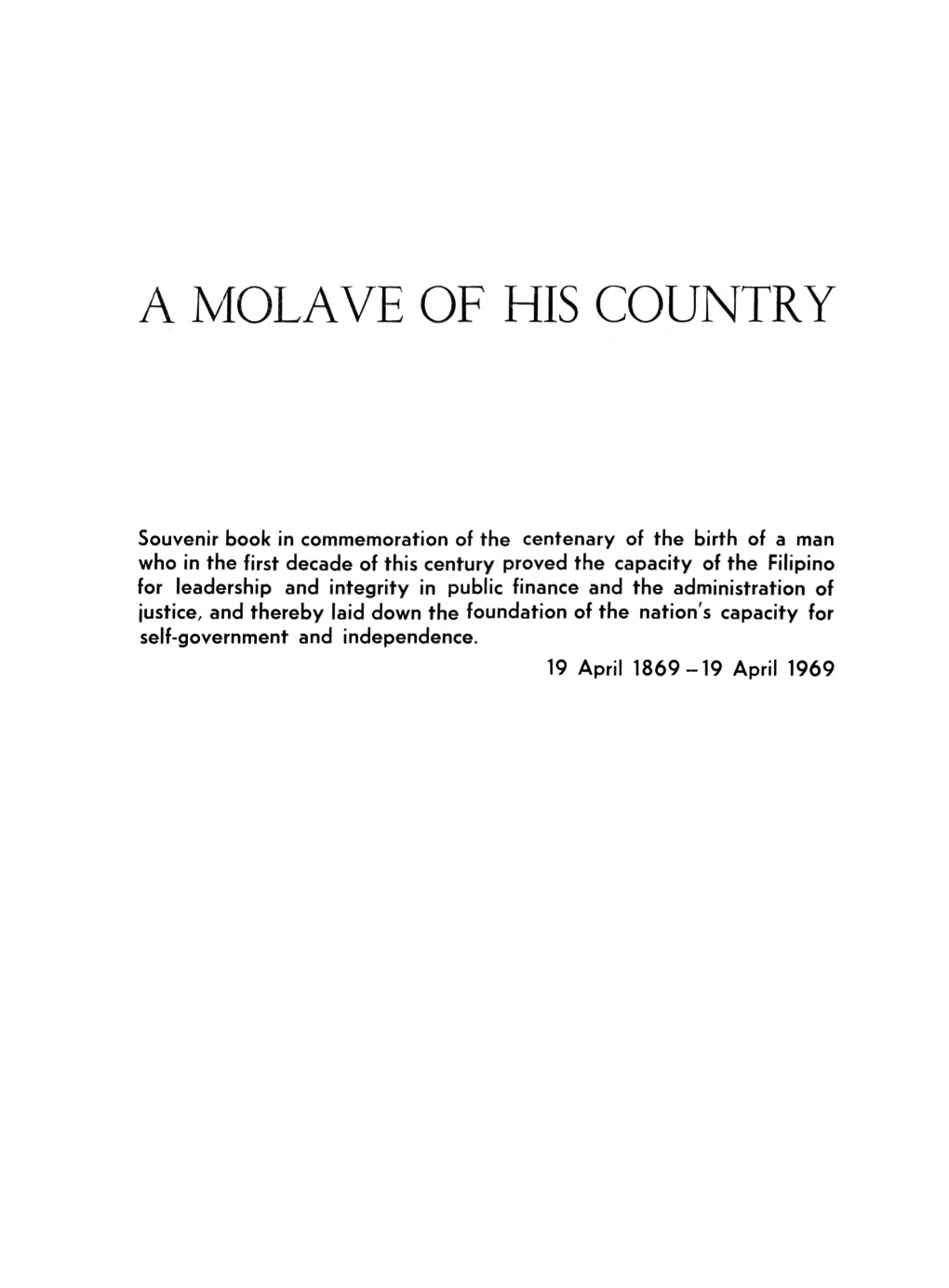 A Mola Ve of His Country