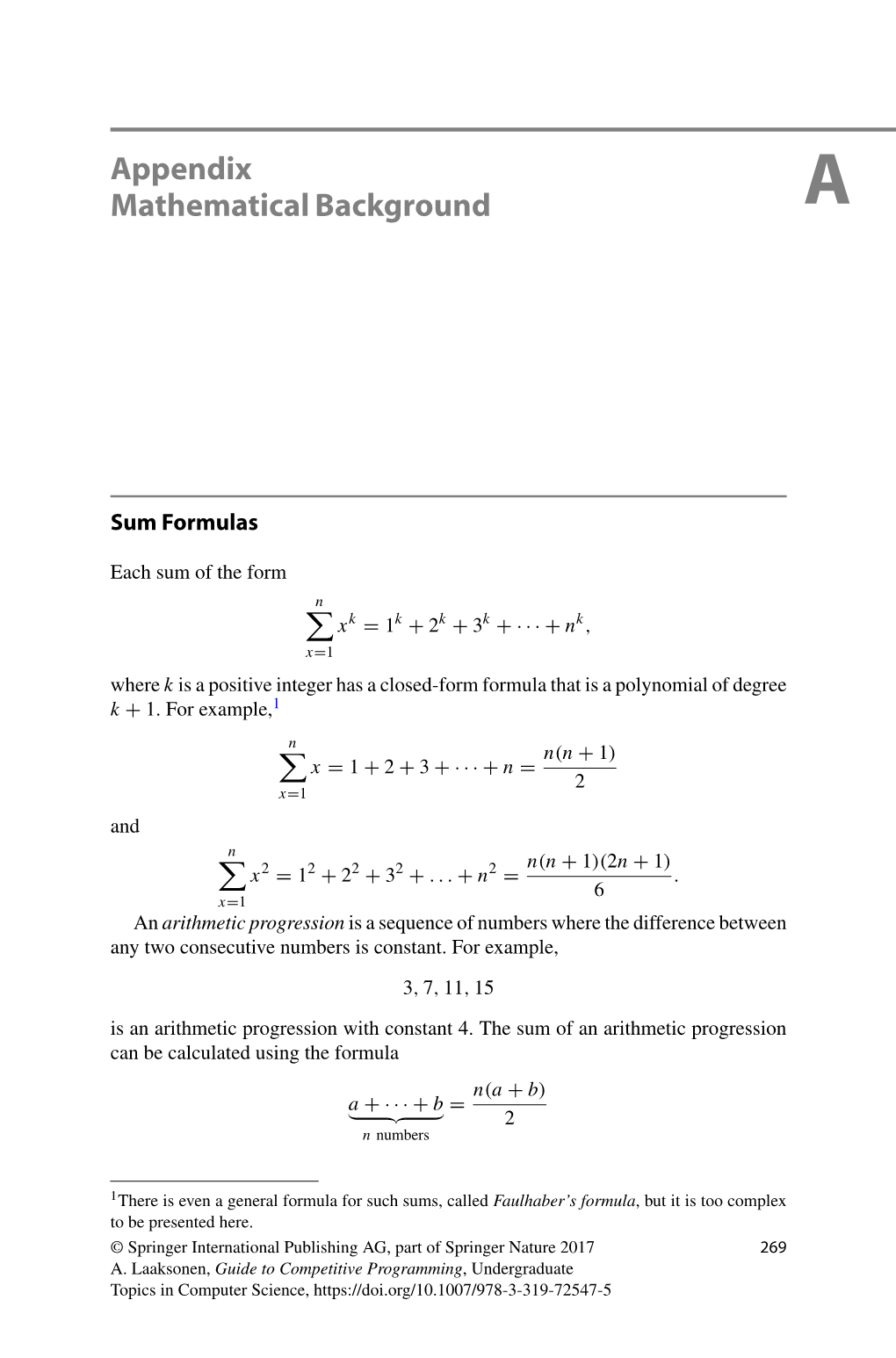 Appendix Mathematical Background A