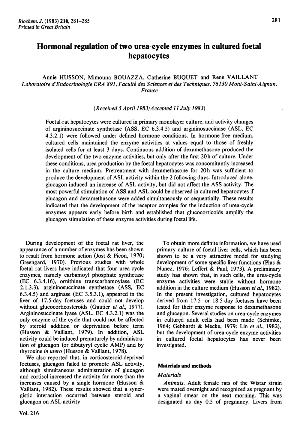 Hormonal Regulation of Two Urea-Cycle Enzymes in Cultured