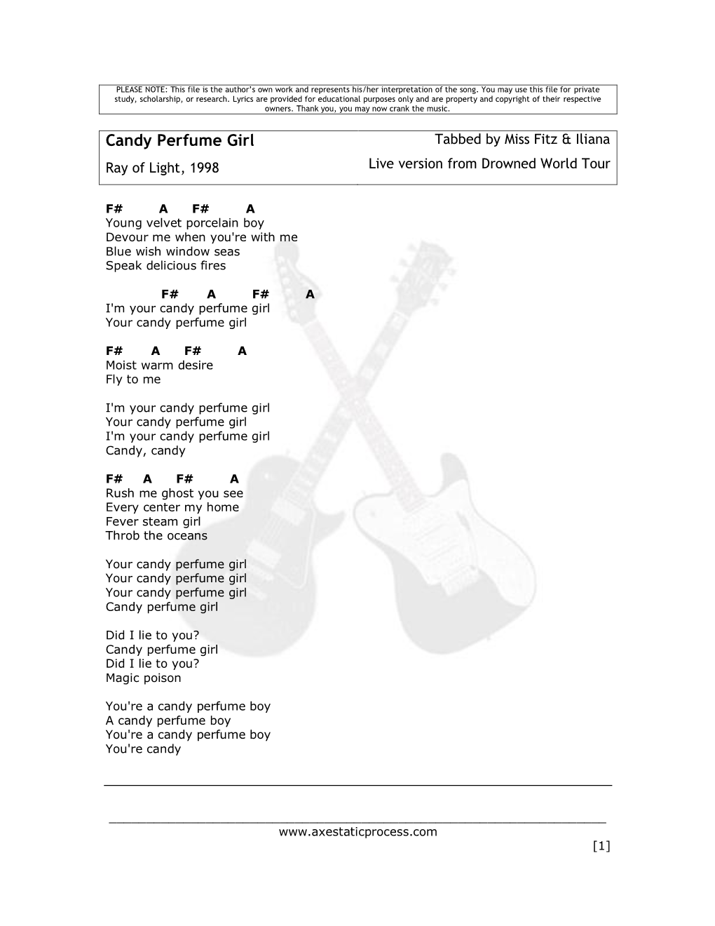 Candy Perfume Girl Chords