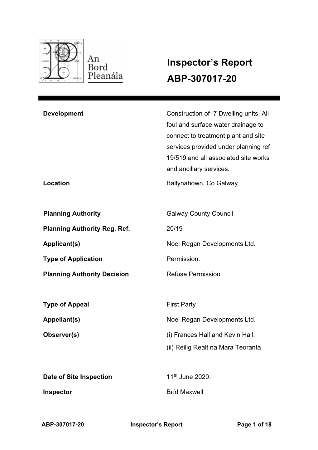 Inspector's Report ABP-307017-20