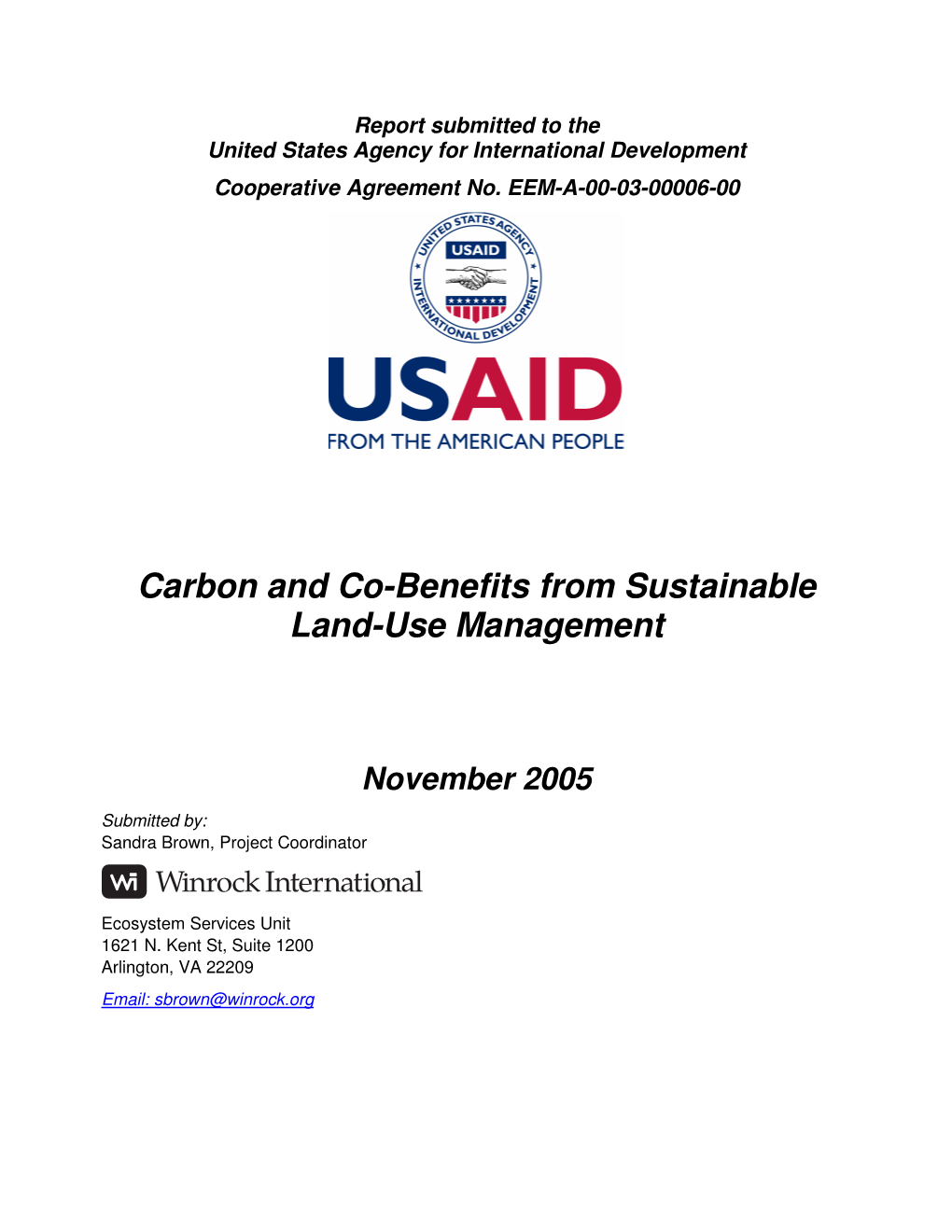 Carbon and Co-Benefits from Sustainable Land-Use Management