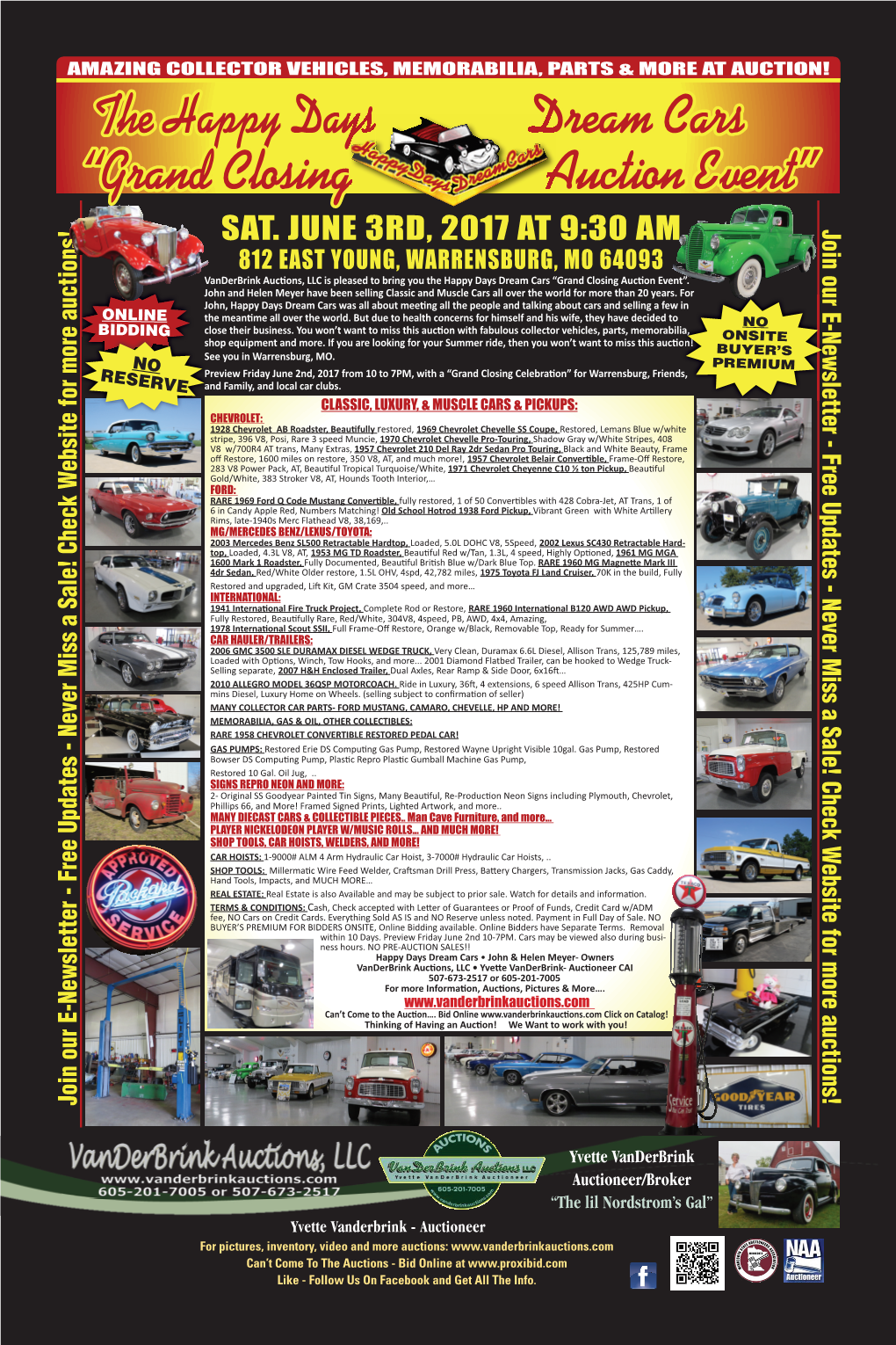 The Happy Days Dream Cars “Grand Closing Auction Event”