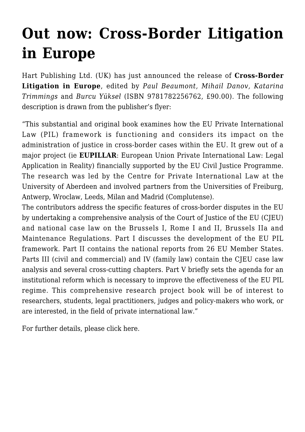 Cross-Border Litigation in Europe