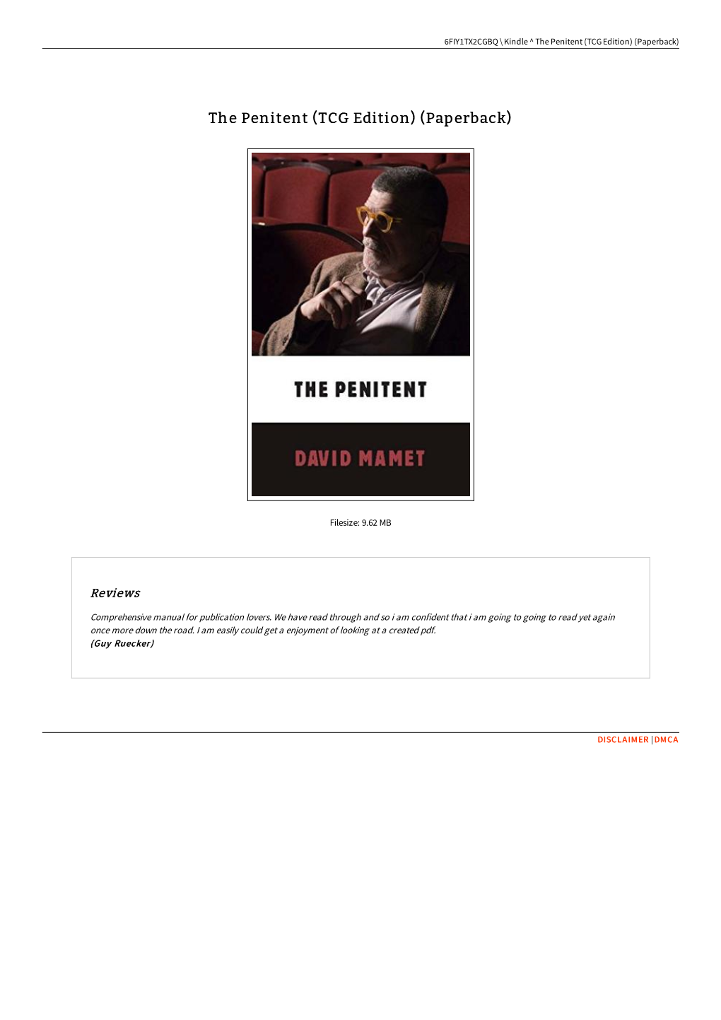 Read Ebook « the Penitent (TCG Edition) (Paperback)