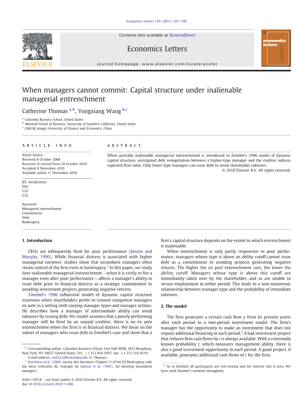 Capital Structure Under Inalienable Managerial Entrenchment