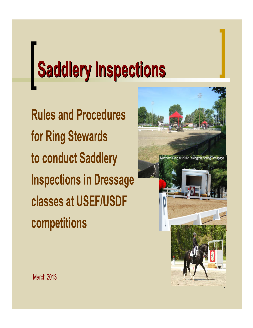 Saddlery Inspectionsinspections