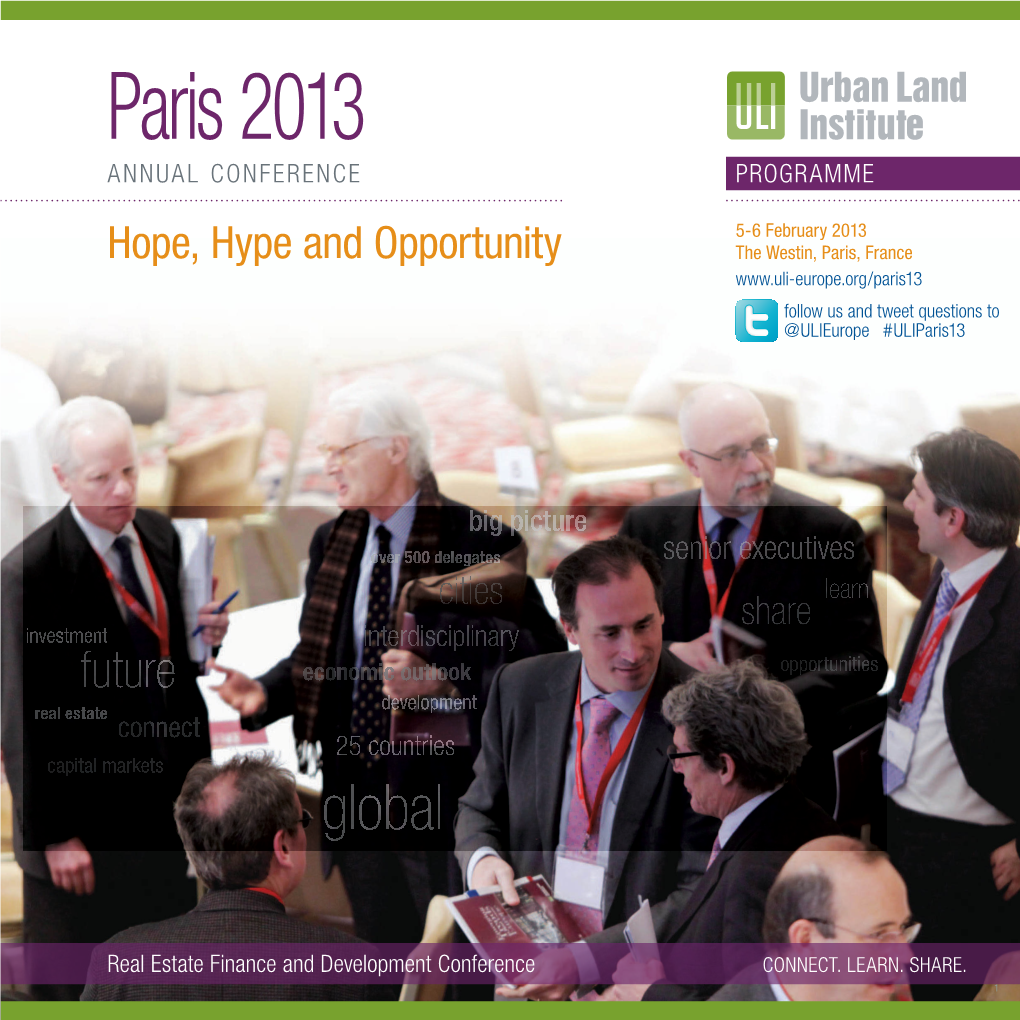 Paris 2013 ANNUAL CONFERENCE PROGRAMME