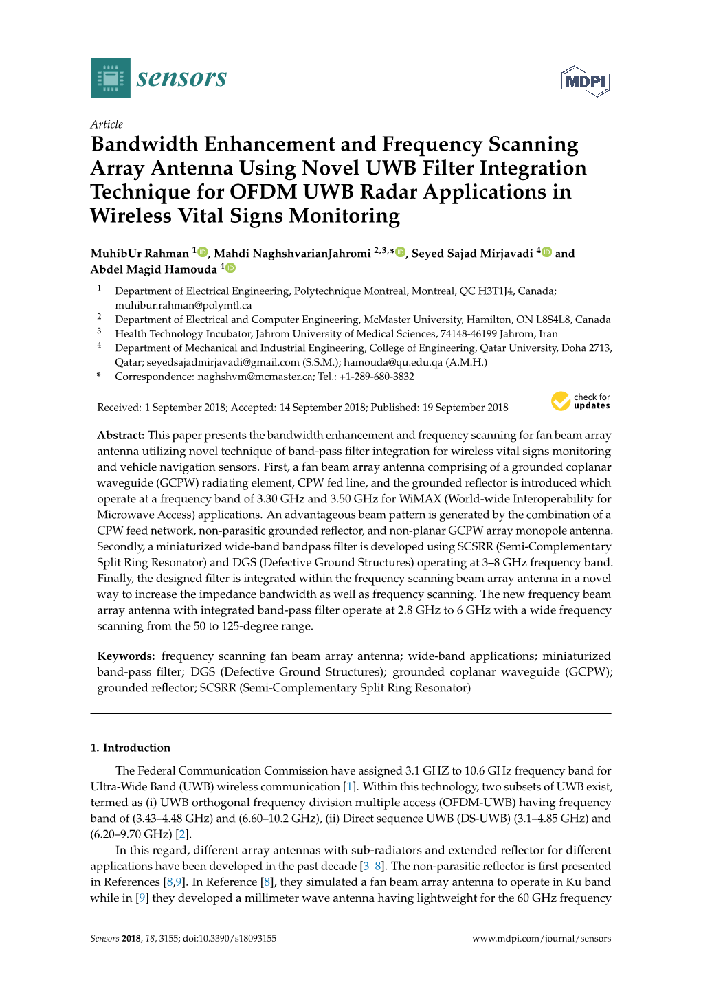 Bandwidth Enhancement and Frequency Scanning Array Antenna