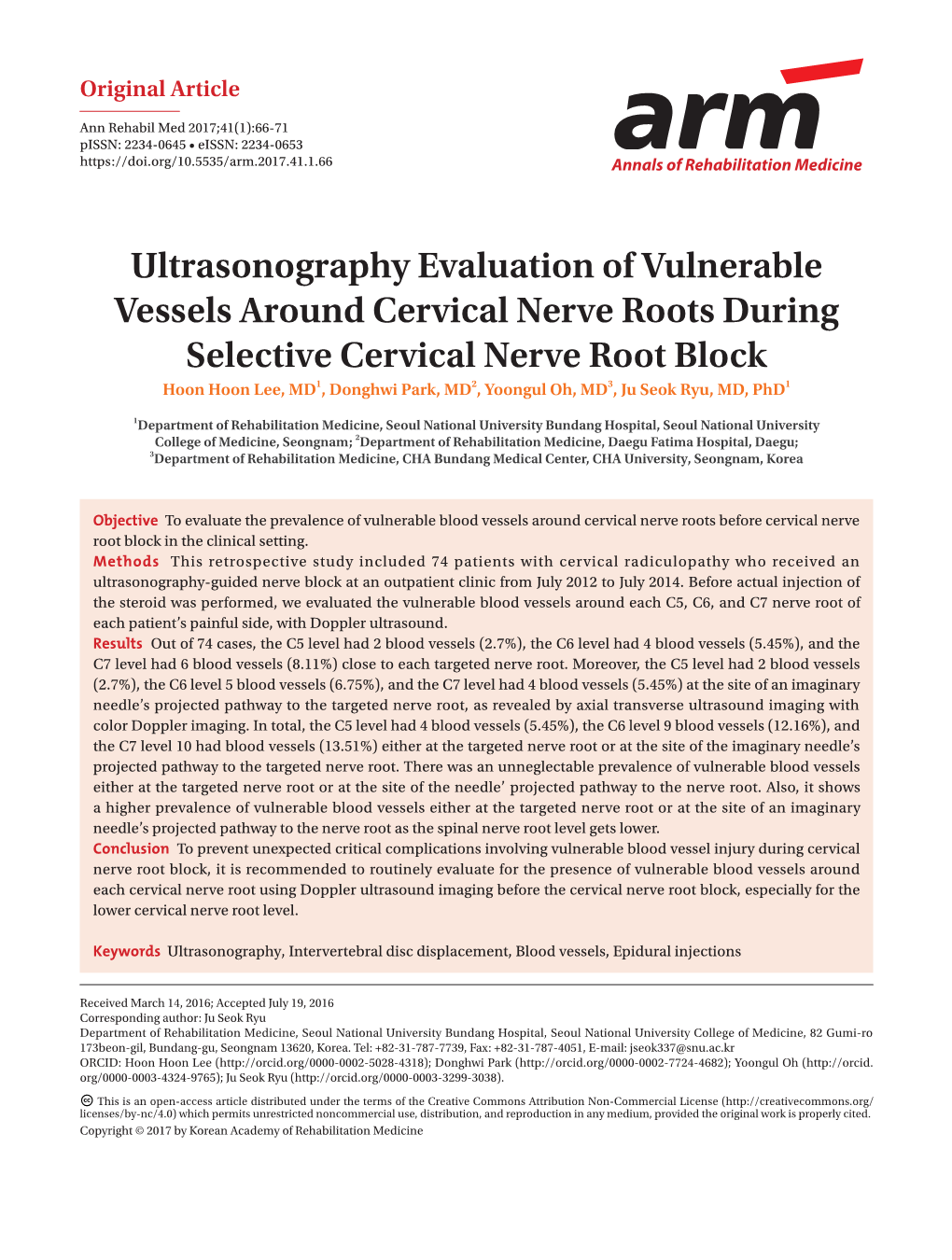 Ultrasonography Evaluation of Vulnerable Vessels Around