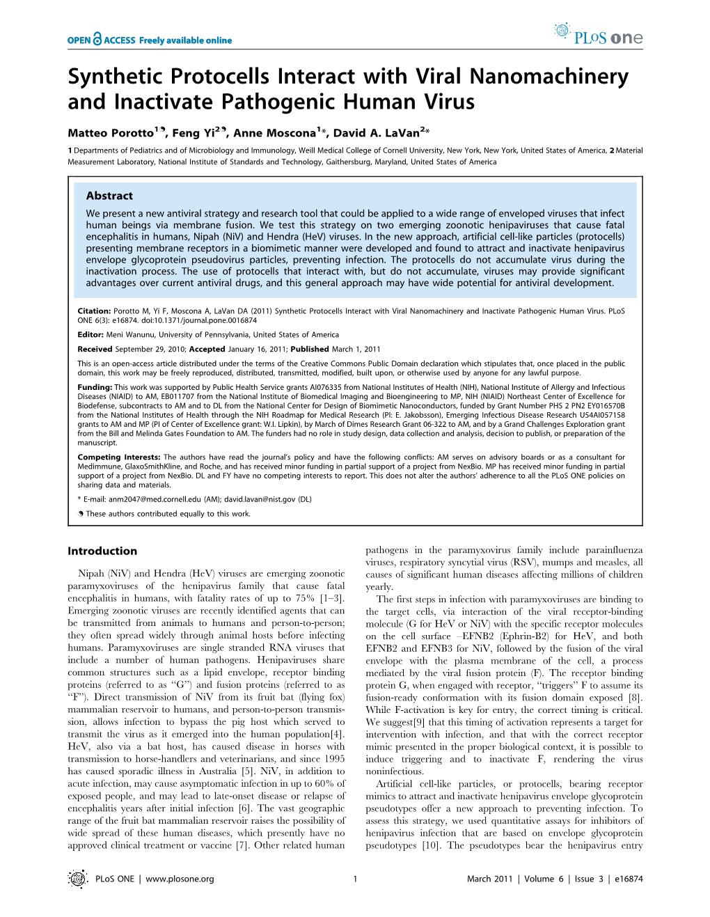 Synthetic Protocells Interact with Viral Nanomachinery and Inactivate Pathogenic Human Virus