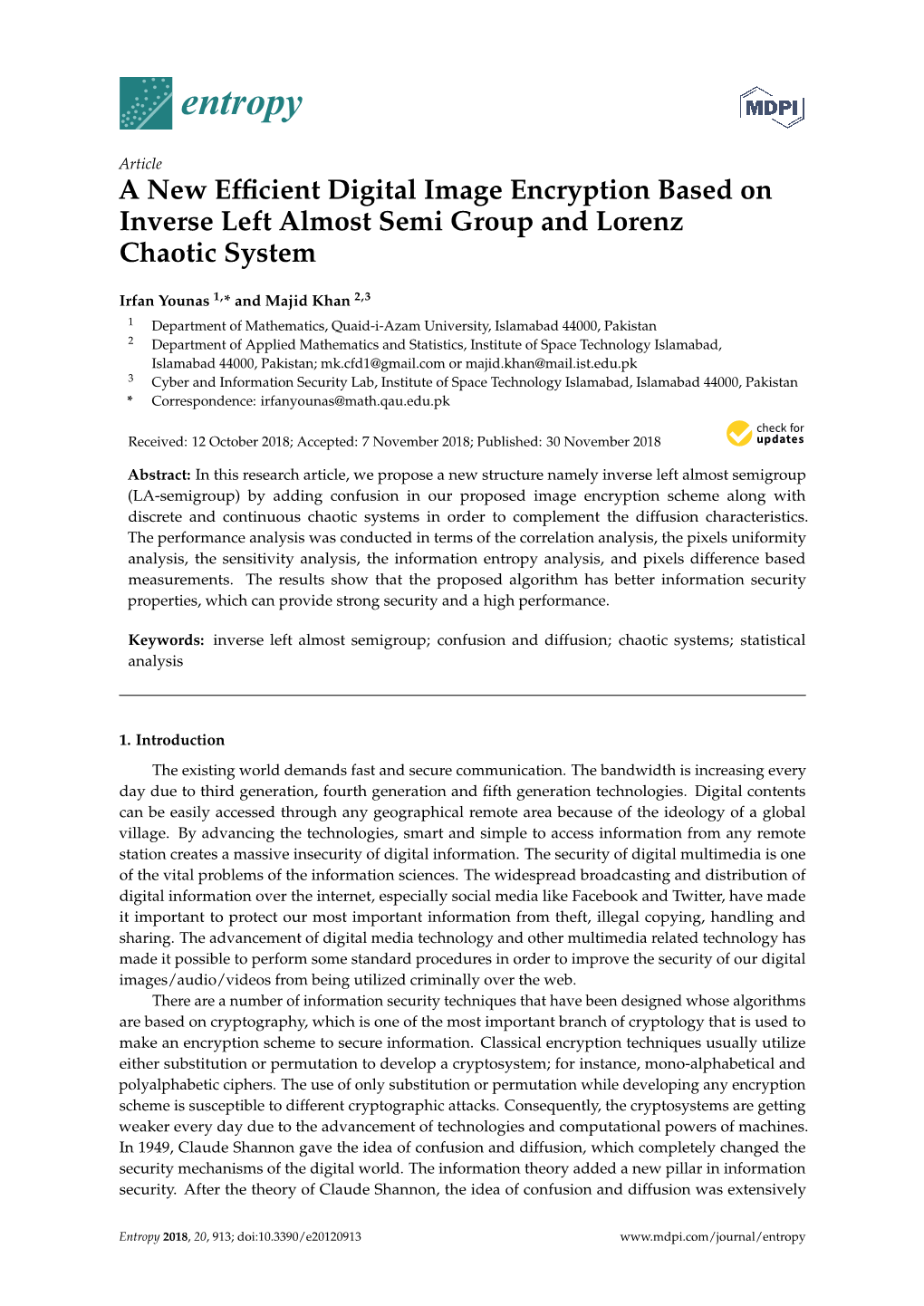 A New Efficient Digital Image Encryption Based on Inverse Left