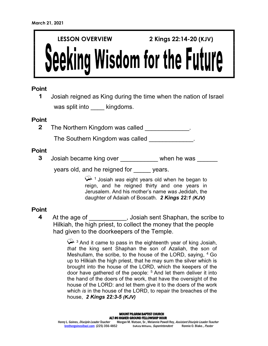 Seeking Wisdom for the Future