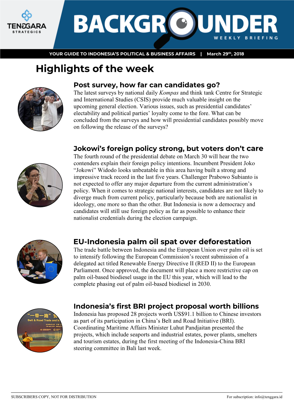 Highlights of the Week