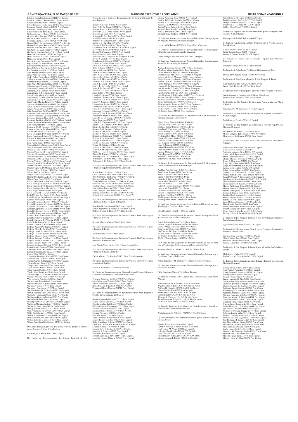 Caderno 1 Fabricio Costa Dos Santos-255444 Prov Capital Cristóvão Para O Centro De Remanejamento Do Sistema Prisional De Mônica Ramos Da Silva-355892 Prov