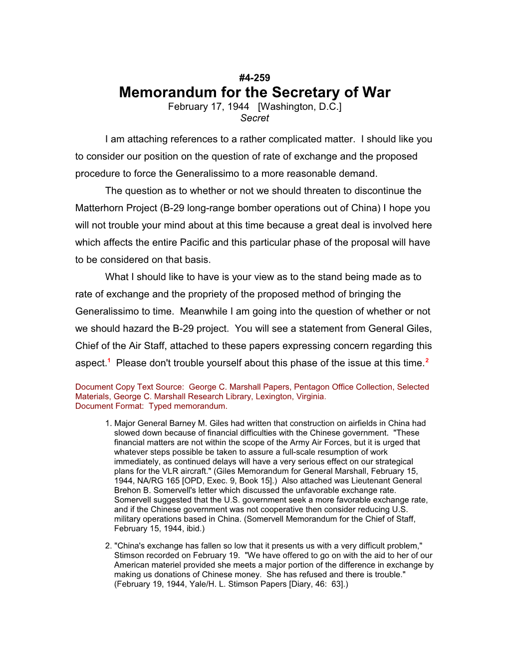 Memorandum for the Secretary of War s4