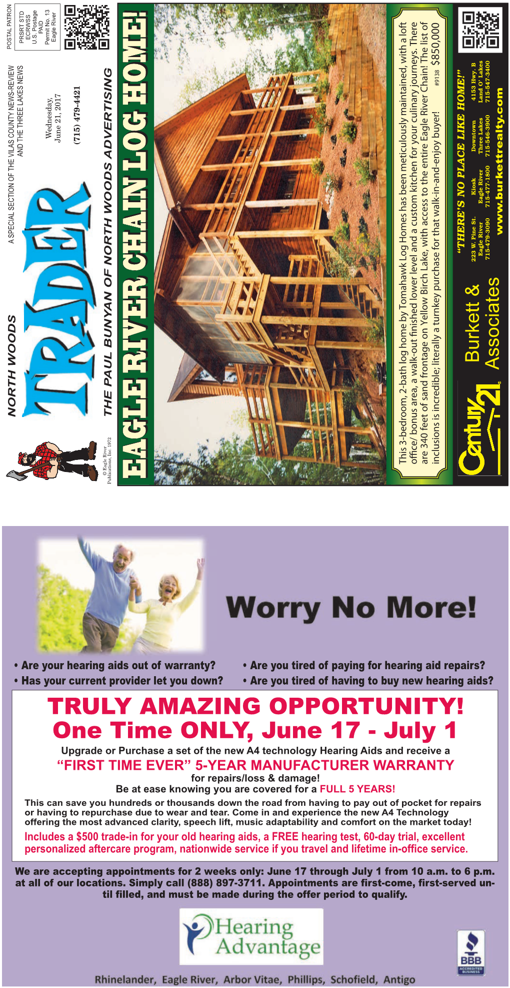 EAGLE RIVER CHAIN LOG HOME! for Repairs/Loss&Damage!