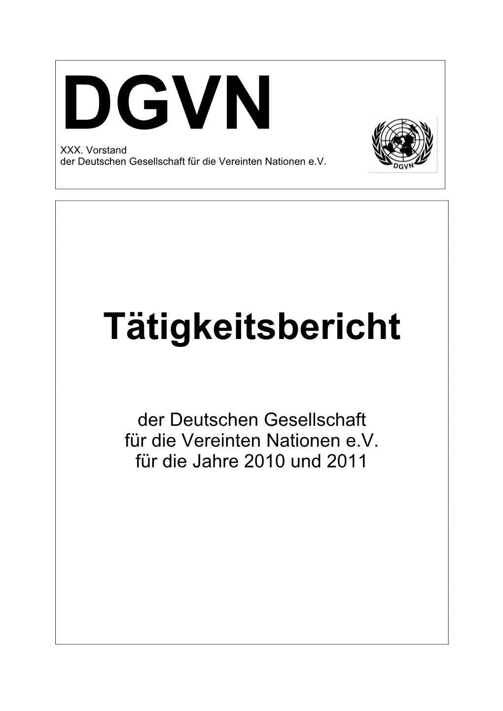 Tätigkeitsbericht 2010/2011