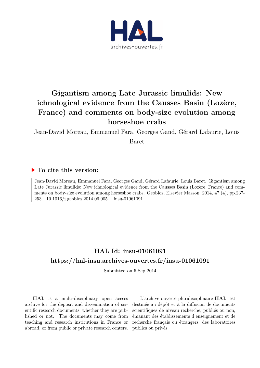 Gigantism Among Late Jurassic Limulids