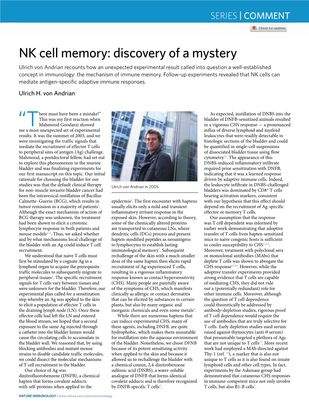 NK Cell Memory: Discovery of a Mystery