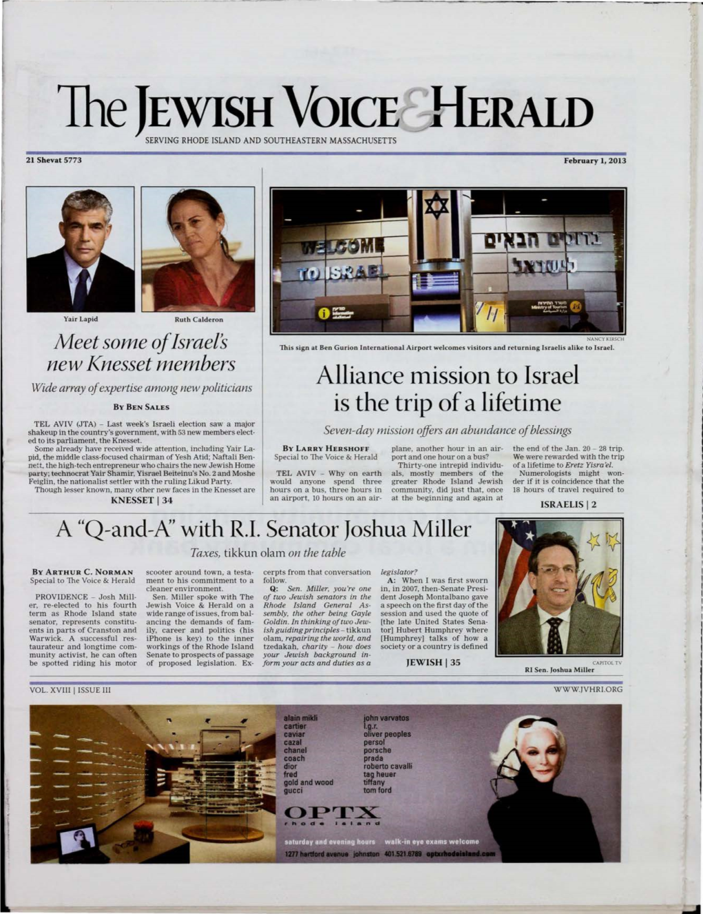 The JEWISH VOICE HERALD SERV ING RHODE ISLAND and SOUTHEASTERN MASSACHUSETTS