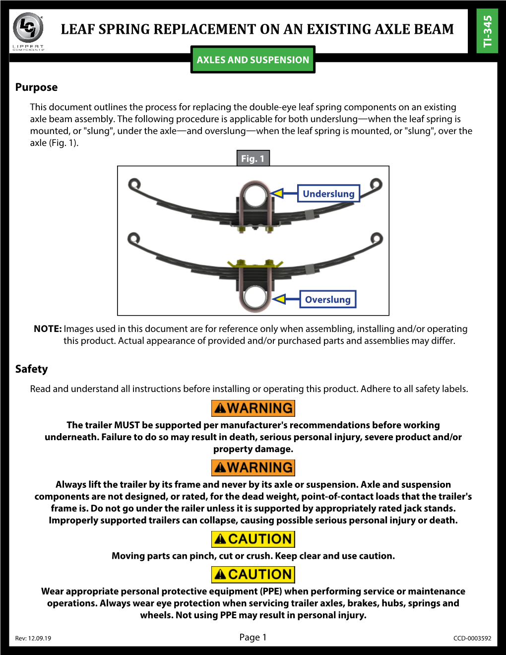 Leaf Spring Replacement on an Existing Axle Beam Ti-345 Axles and Suspension