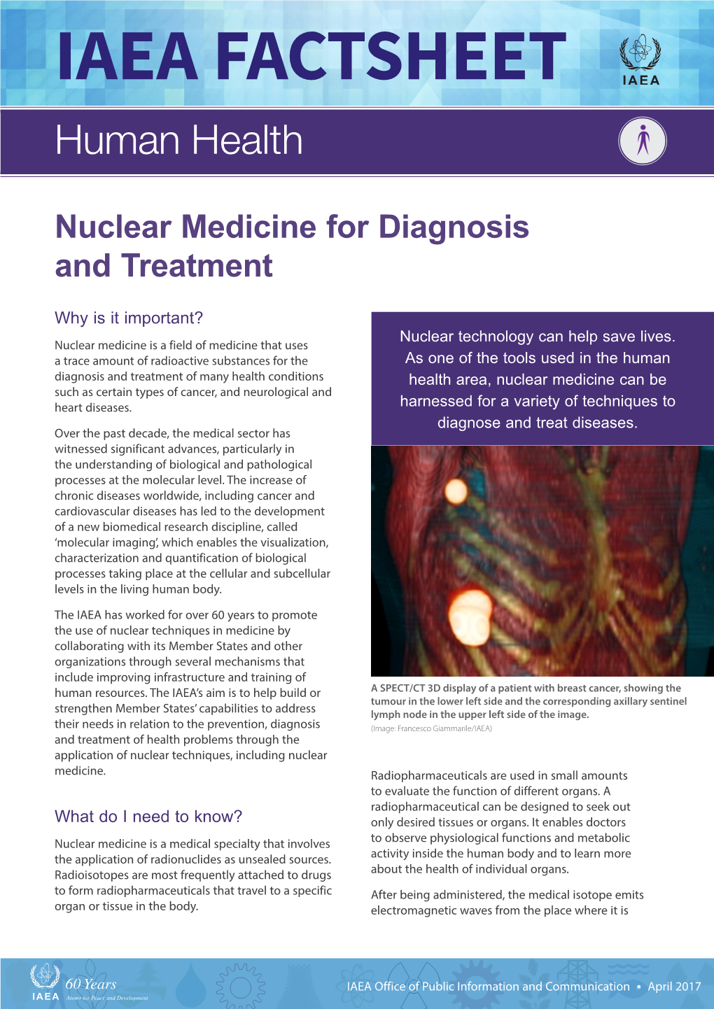 IAEA FACTSHEET Nuclear Techniques in Food and Agriculture Human Health