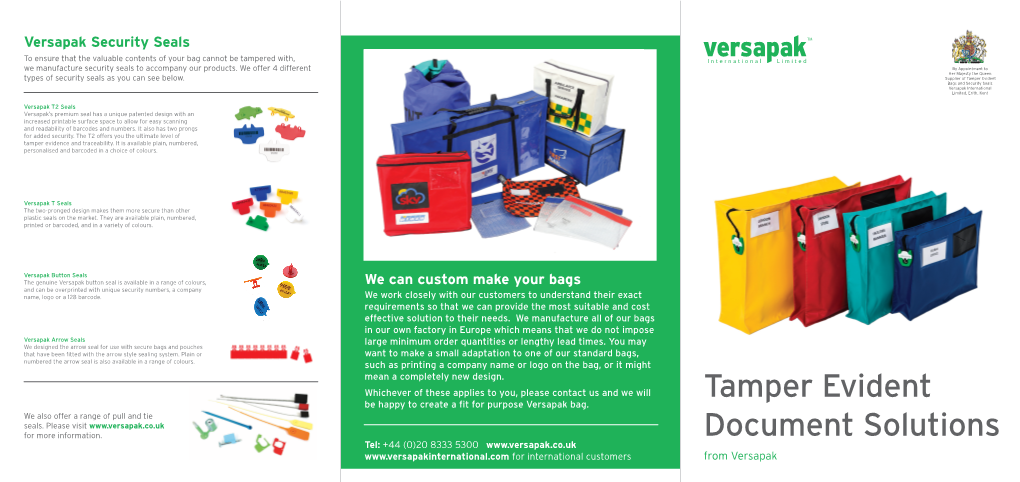 Tamper Evident Document Solutions