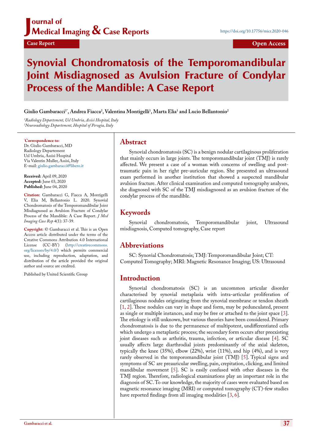 Synovial Chondromatosis of the Temporomandibular Joint Misdiagnosed As Avulsion Fracture of Condylar Process of the Mandible: a Case Report