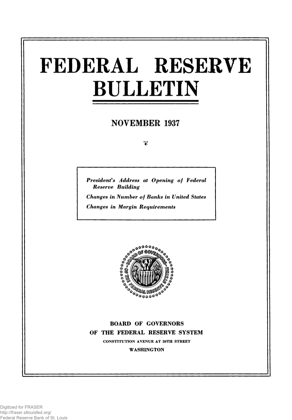 Federal Reserve Bulletin November 1937