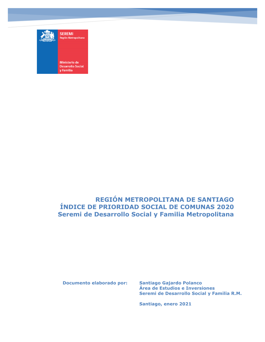 Índice De Prioridad Social De Comunas 2020 RM