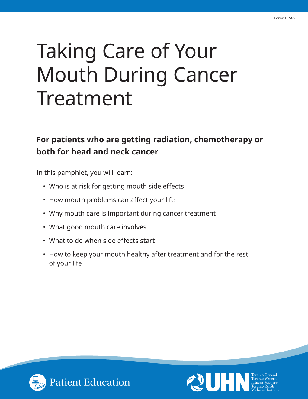 Taking Care of Your Mouth During Cancer Treatment