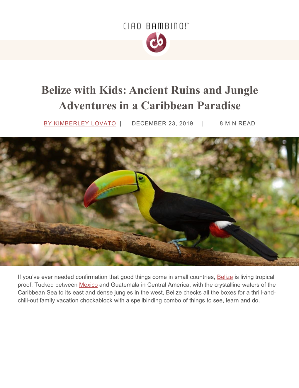 Belize with Kids: Ancient Ruins and Jungle Adventures in a Caribbean Paradise