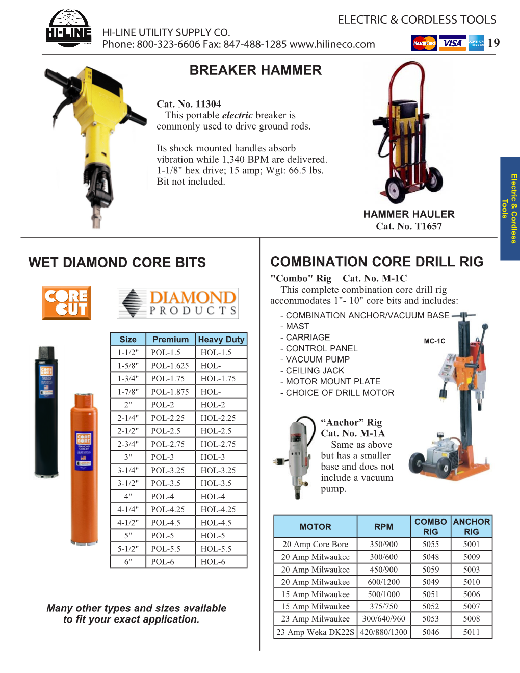 WET DIAMOND CORE BITS COMBINATION CORE DRILL RIG 