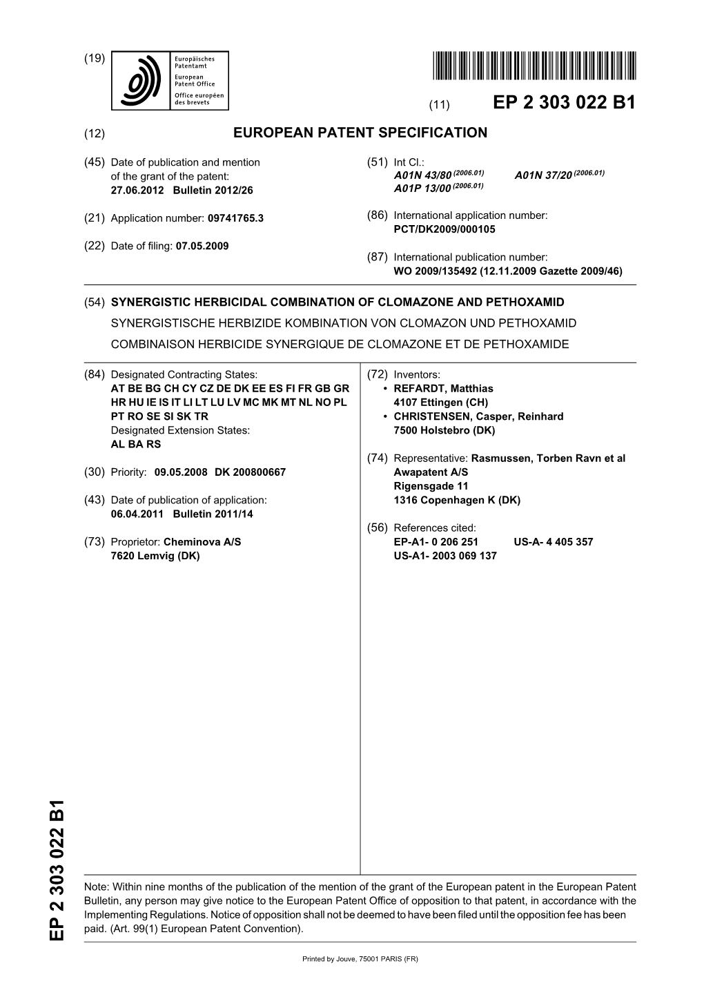 Synergistic Herbicidal Combination of Clomazone