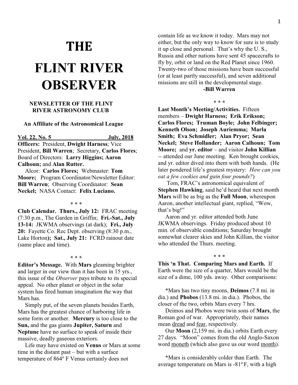 The Flint River Observer