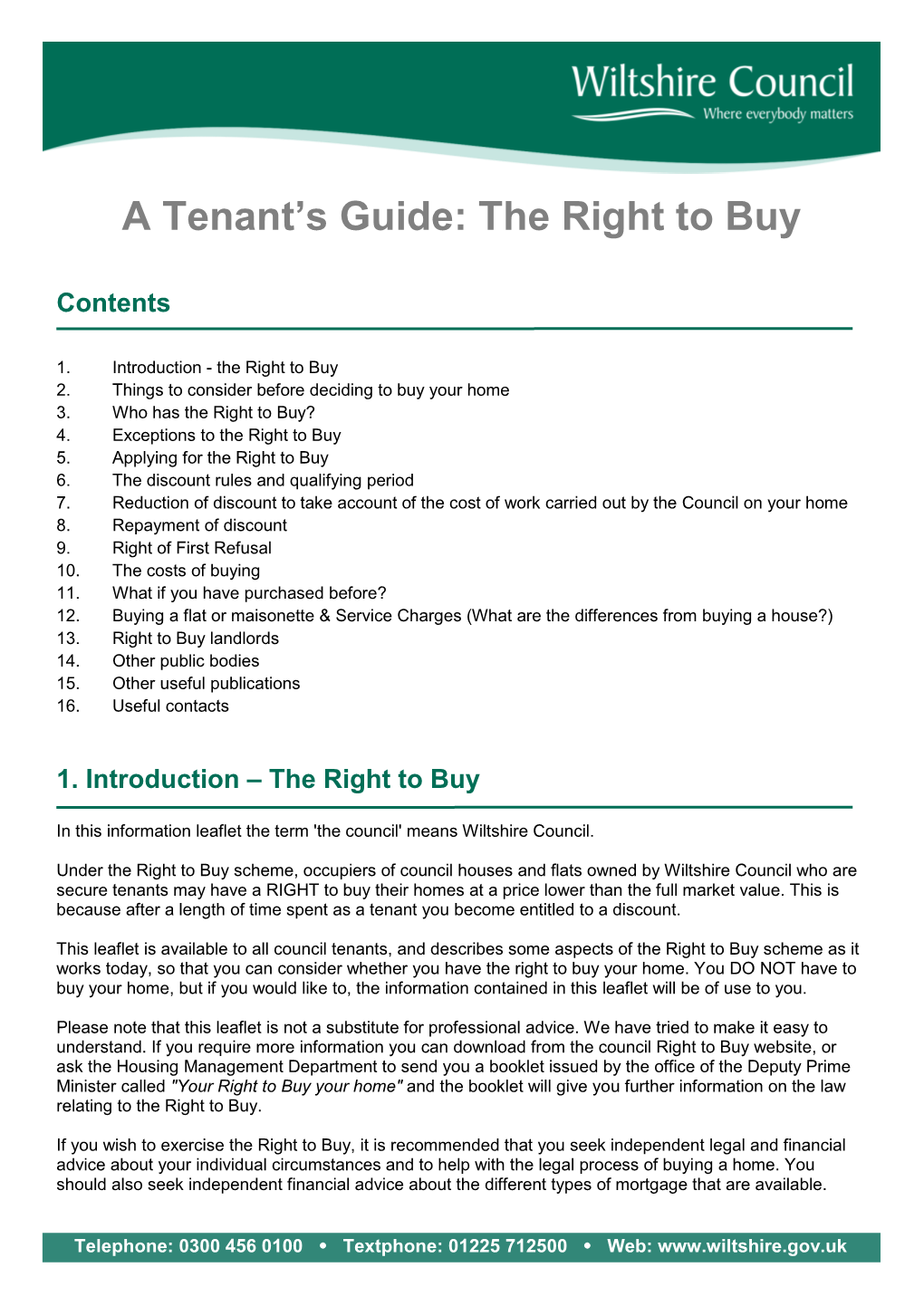 A Tenant's Guide: the Right To