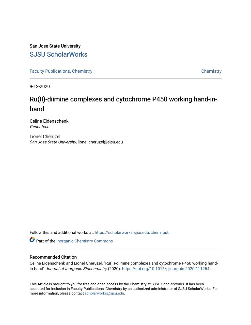 Ru(II)-Diimine Complexes and Cytochrome P450 Working Hand-In- Hand