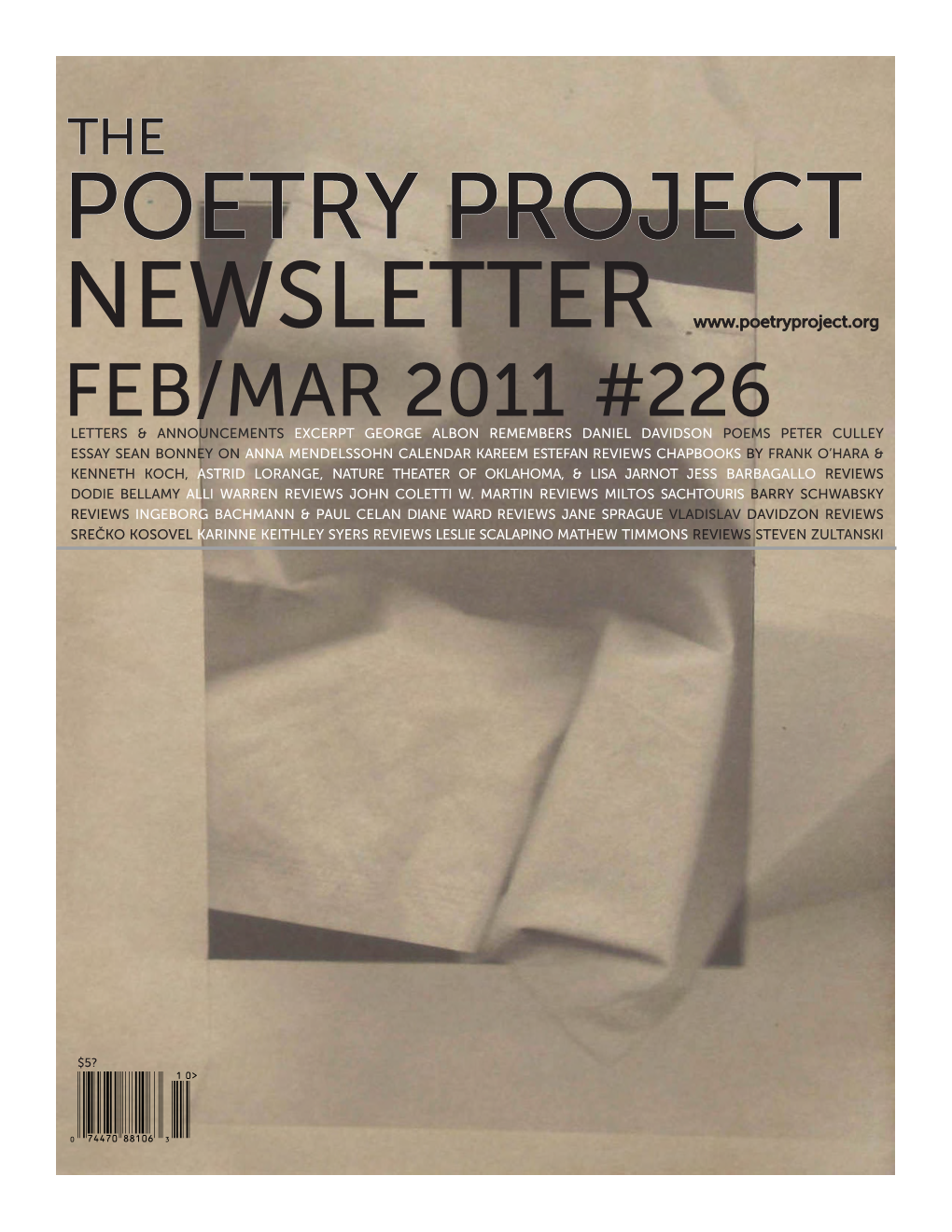 Poetry Project Newsletter