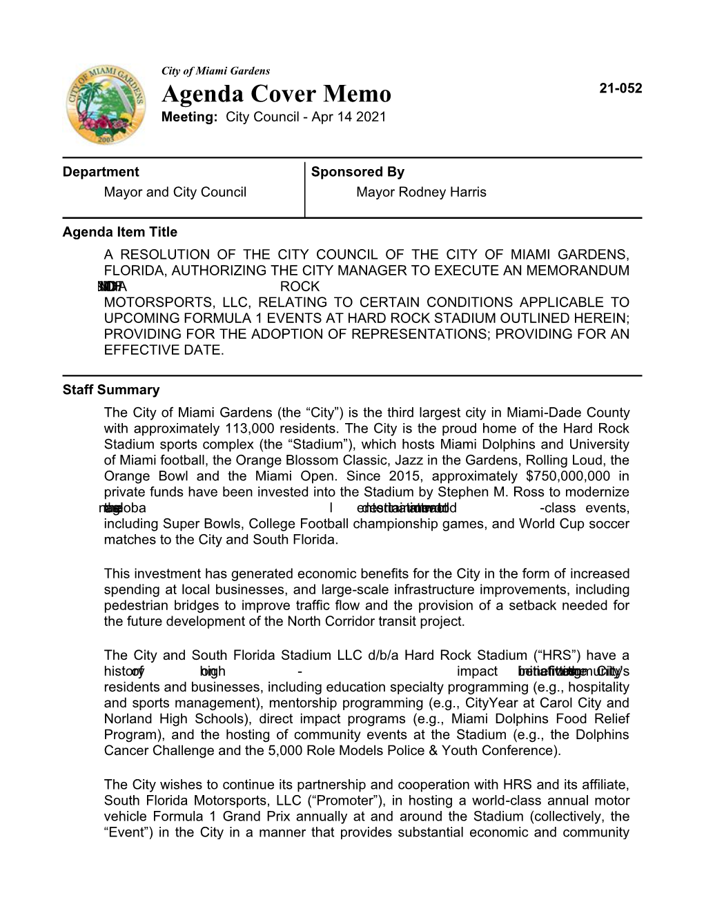 A Resolution of the City Council of the City of Miami