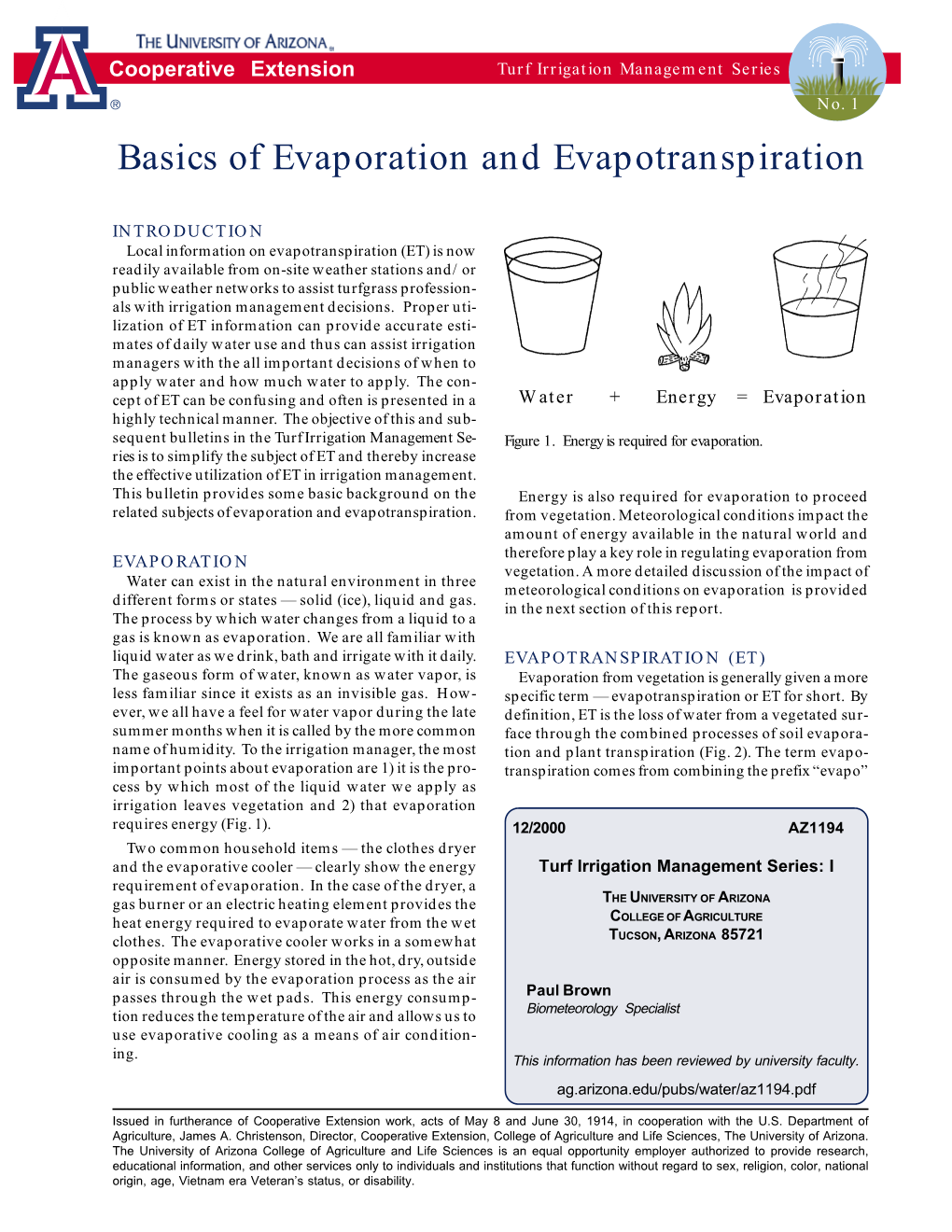 Basics of Evaporation and Evapotranspiration