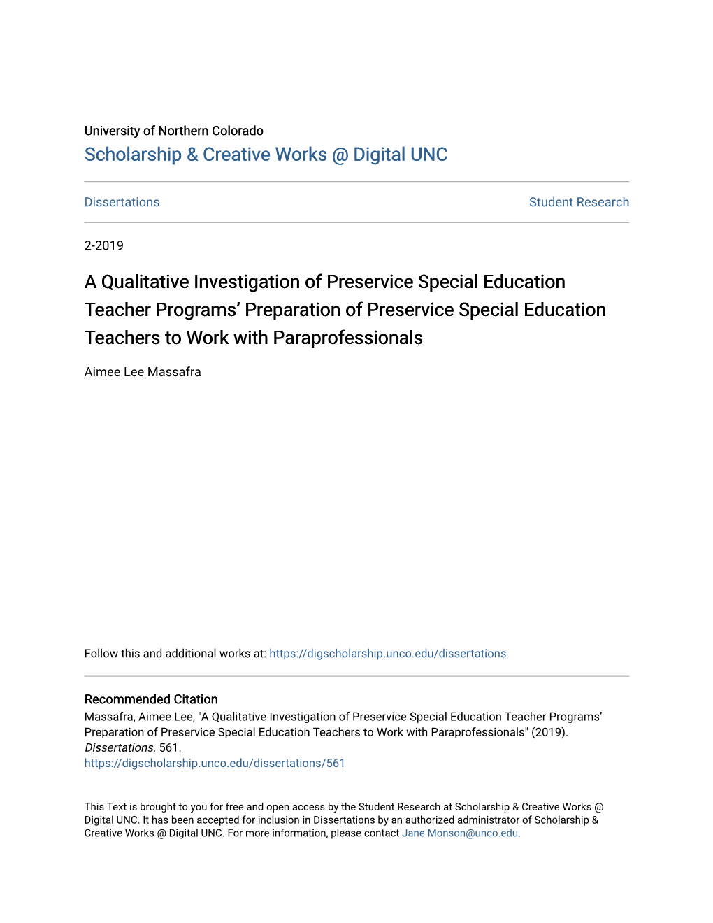 A Qualitative Investigation of Preservice Special Education Teacher Programs’ Preparation of Preservice Special Education Teachers to Work with Paraprofessionals