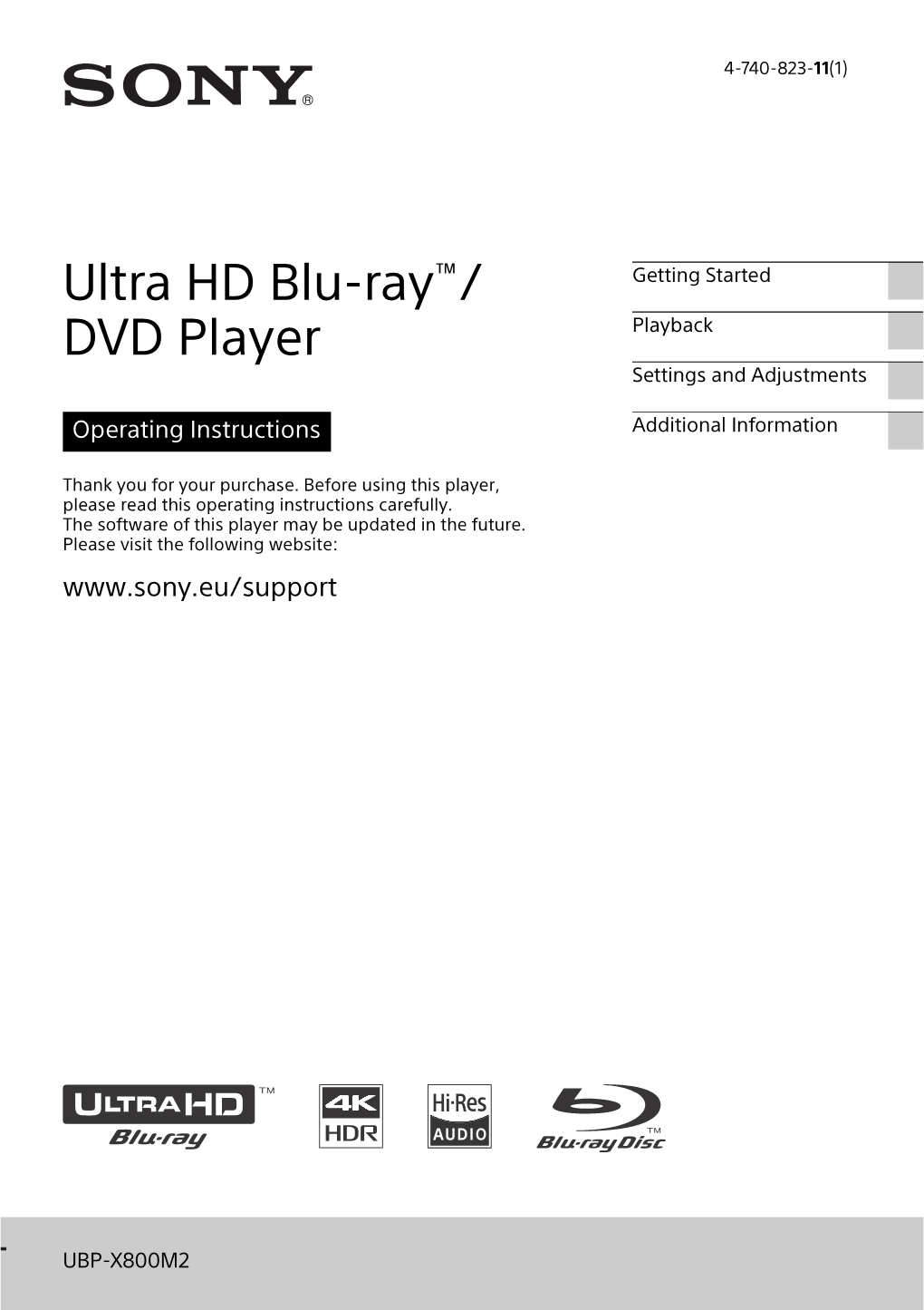 Ultra HD Blu-Ray™/ DVD Player