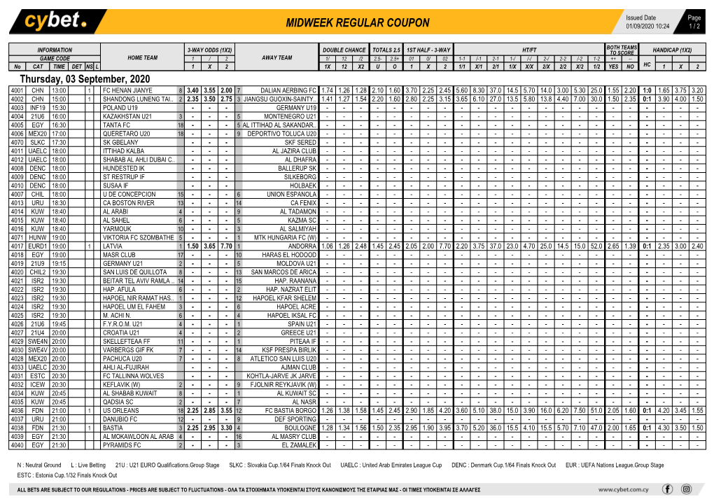 Midweek Regular Coupon 01/09/2020 10:24 1 / 2